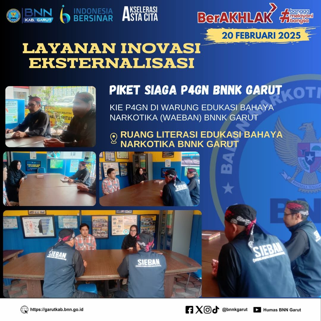 PIKET SIAGA P4GN BNNK GARUT PERKUAT KIE P4GN DI WARUNG EDUKASI BAHAYA NARKOTIKA (WA EBAN) BNNK GARUT PIKET SIAGA P4GN BNNK GARUT PERKUAT KIE P4GN DI WARUNG EDUKASI BAHAYA NARKOTIKA (WA EBAN) BNNK GARUT