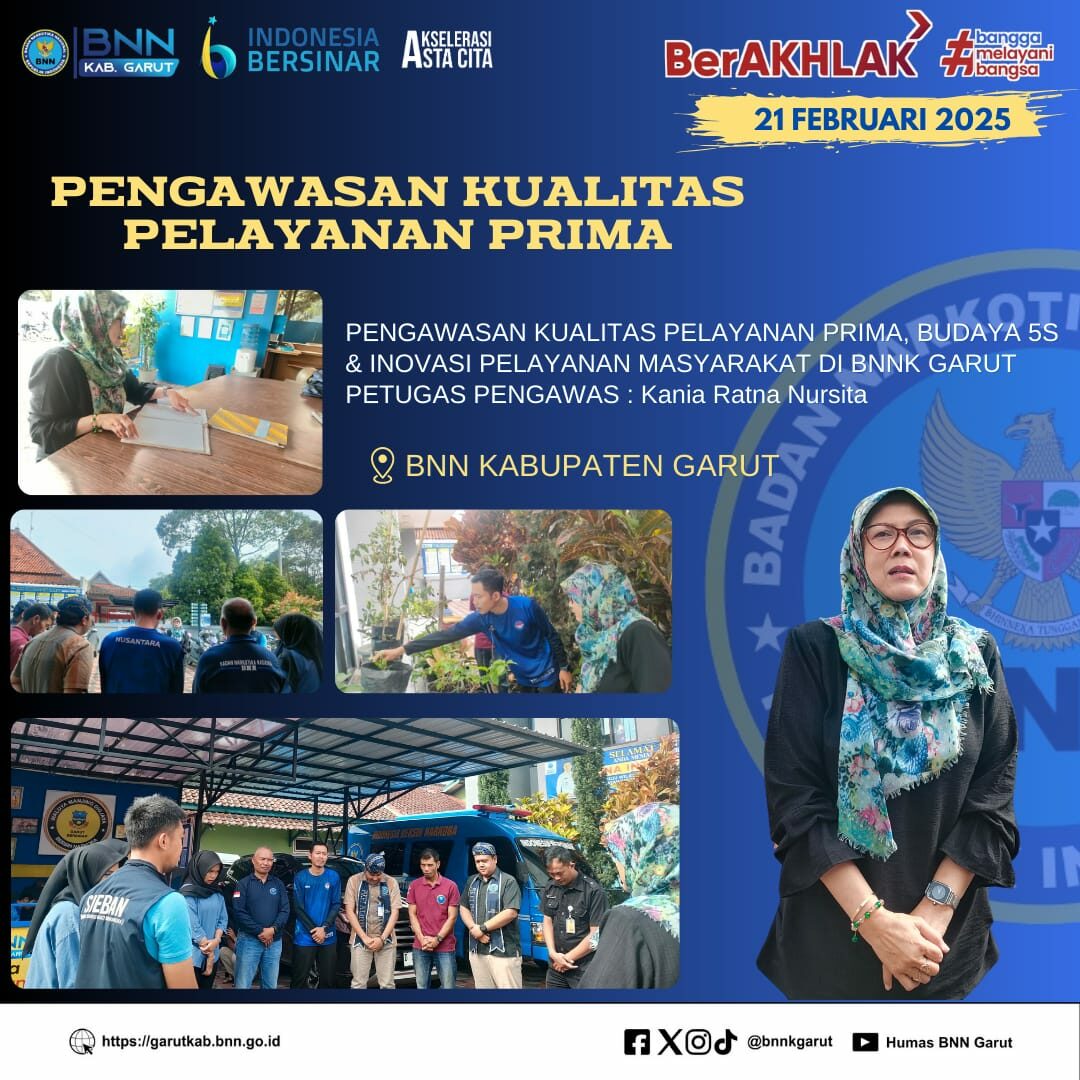 Pengawasan Kualitas Pelayanan Prima dan Budaya 5S Di Lingkungan BNNK Garut Pengawasan Kualitas Pelayanan Prima dan Budaya 5S Di Lingkungan BNNK Garut