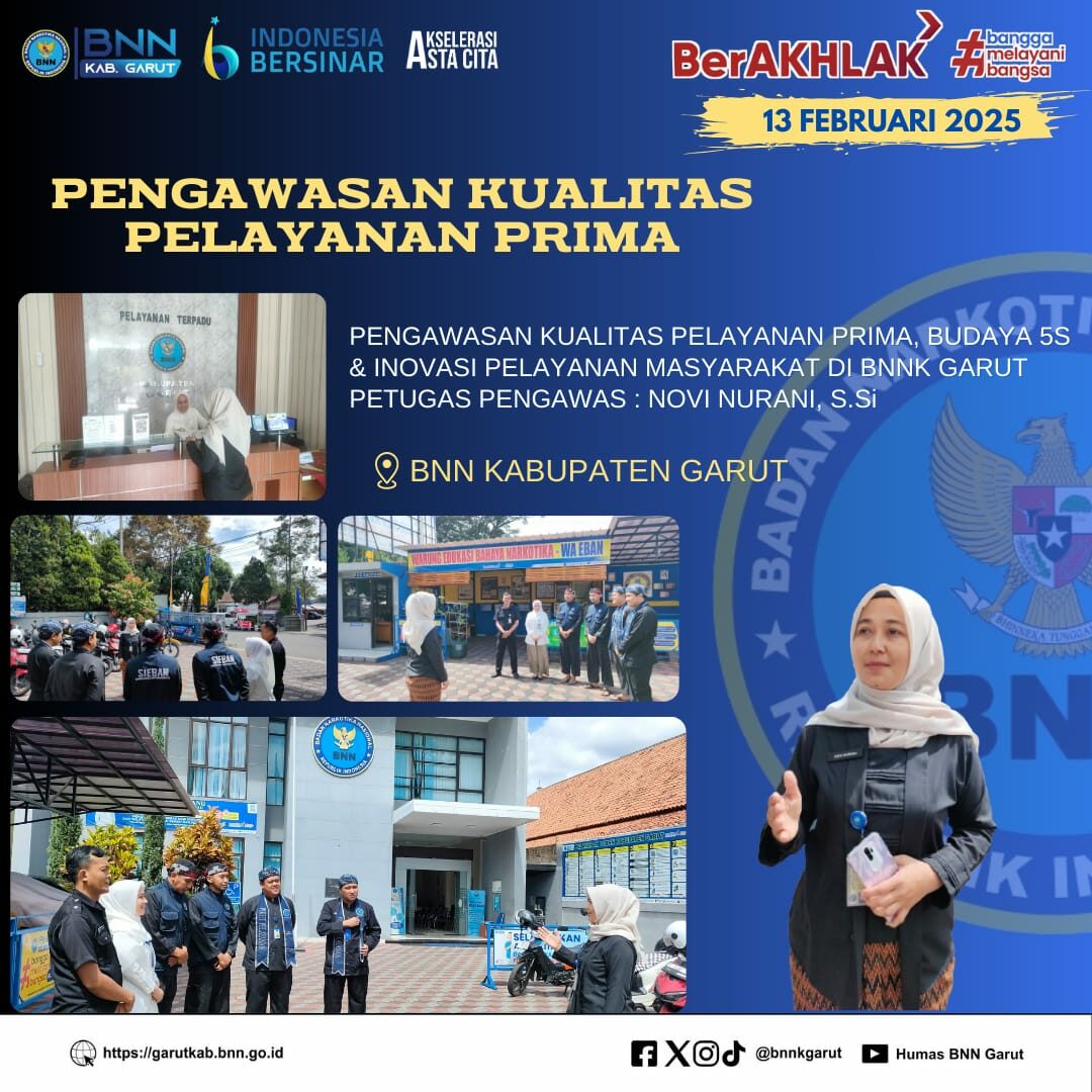 Pengawasan Kualitas Pelayanan Prima dan Budaya 5S Di Lingkungan BNNK Garut Pengawasan Kualitas Pelayanan Prima dan Budaya 5S Di Lingkungan BNNK Garut