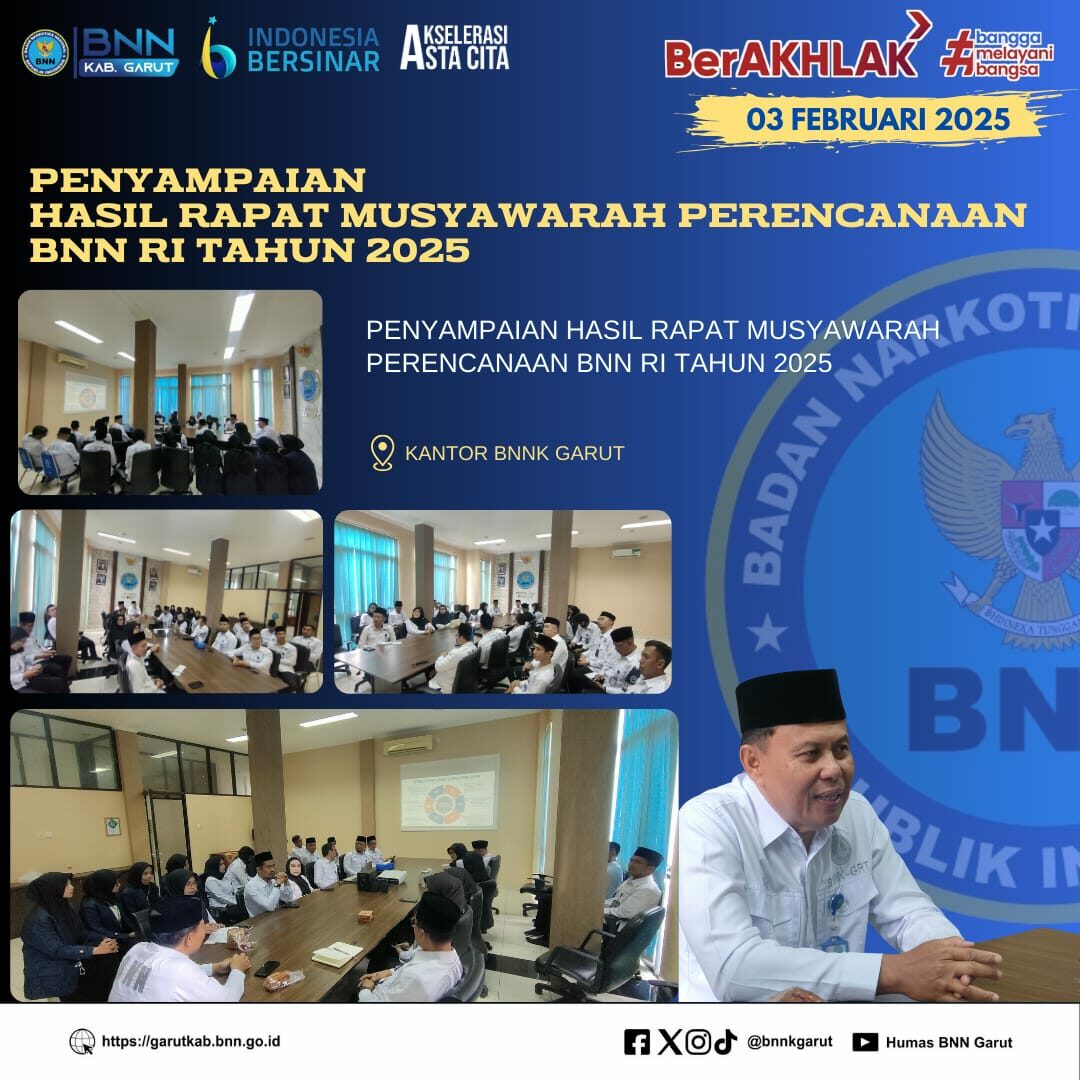 Penyampaian Hasil Rapat Musyawarah Perencanaan BNN RI Tahun 2025 Penyampaian Hasil Rapat Musyawarah Perencanaan BNN RI Tahun 2025
