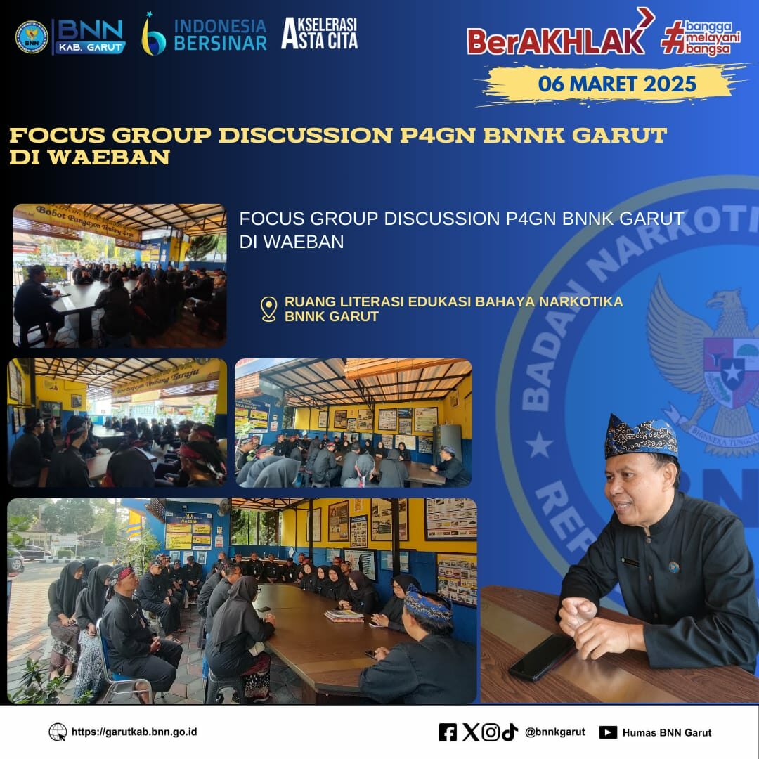 BNNK Garut Gelar Focus Group Discussion P4GN Di Warung Edukasi Bahaya Narkoba (WAEBAN)
