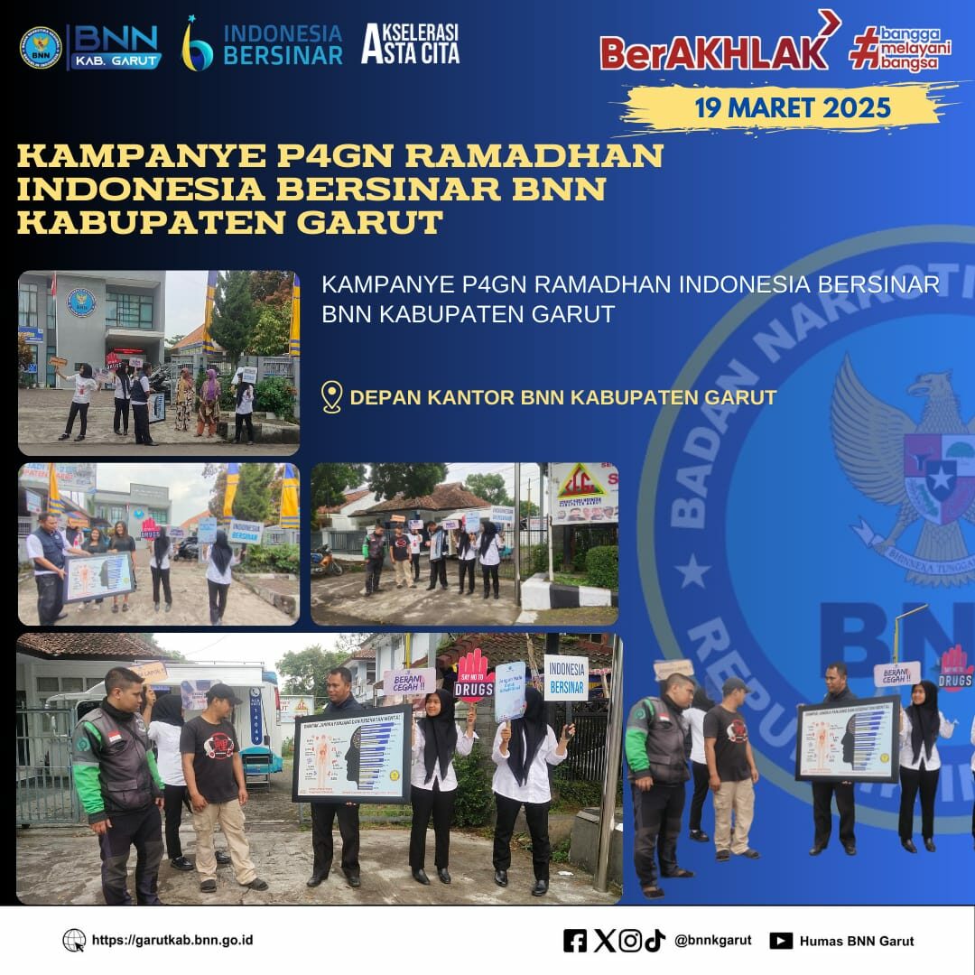 BNNK Garut Laksanakan Kampanye P4GN Ramadhan Indonesia BERSINAR BNNK Garut Laksanakan Kampanye P4GN Ramadhan Indonesia BERSINAR