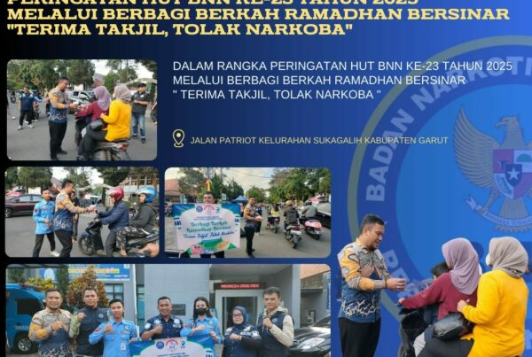 Dalam Rangka Peringatan HUT BNN RI Ke-23 Tahun 2025, BNNK Garut Bagi Takjil Kepada Masyarakat Garut