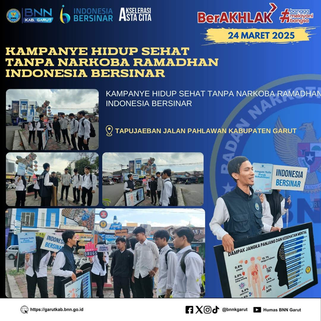 BNNK Garut Laksanakan Kampanye Hidup Sehat Tanpa Narkoba Ramadhan Indonesia BERSINAR BNNK Garut Laksanakan Kampanye Hidup Sehat Tanpa Narkoba Ramadhan Indonesia BERSINAR