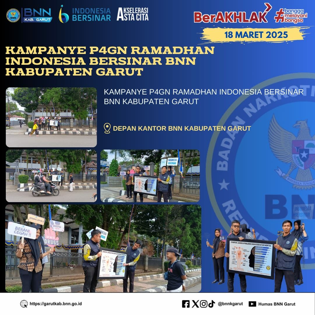 BNNK Garut Adakan Kampanye P4GN Ramadhan Indonesia BERSINAR BNNK Garut Adakan Kampanye P4GN Ramadhan Indonesia BERSINAR
