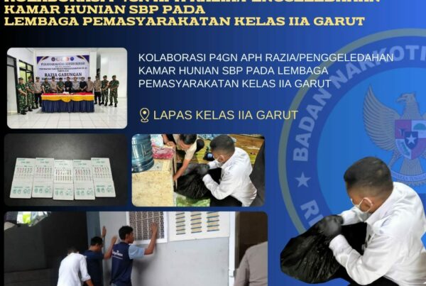 Kolaborasi P4GN BNNK Garut, Aparat Penegak Hukum, dan Lapas Kelas IIA Garut Melalui Razia Kamar Hunian WBP Lapas Kelas IIA Garut