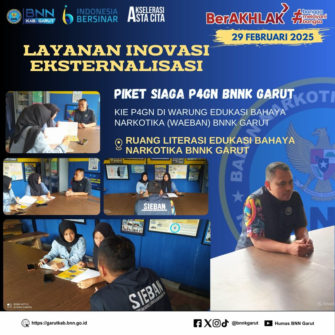 BNNK GARUT GELAR PIKET SIAGA P4GN DI WARUNG EDUKASI BAHAYA NARKOTIKA (WA EBAN) BNNK GARUT BNNK GARUT GELAR PIKET SIAGA P4GN DI WARUNG EDUKASI BAHAYA NARKOTIKA (WA EBAN) BNNK GARUT