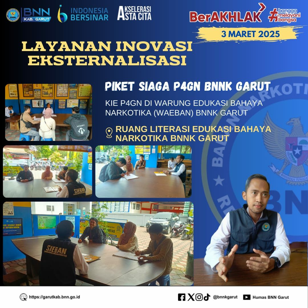 SIAGA P4GN BNNK GARUT KIE P4GN DI WARUNG EDUKASI BAHAYA NARKOTIKA (WA EBAN) BNNK GARUT SIAGA P4GN BNNK GARUT KIE P4GN DI WARUNG EDUKASI BAHAYA NARKOTIKA (WA EBAN) BNNK GARUT