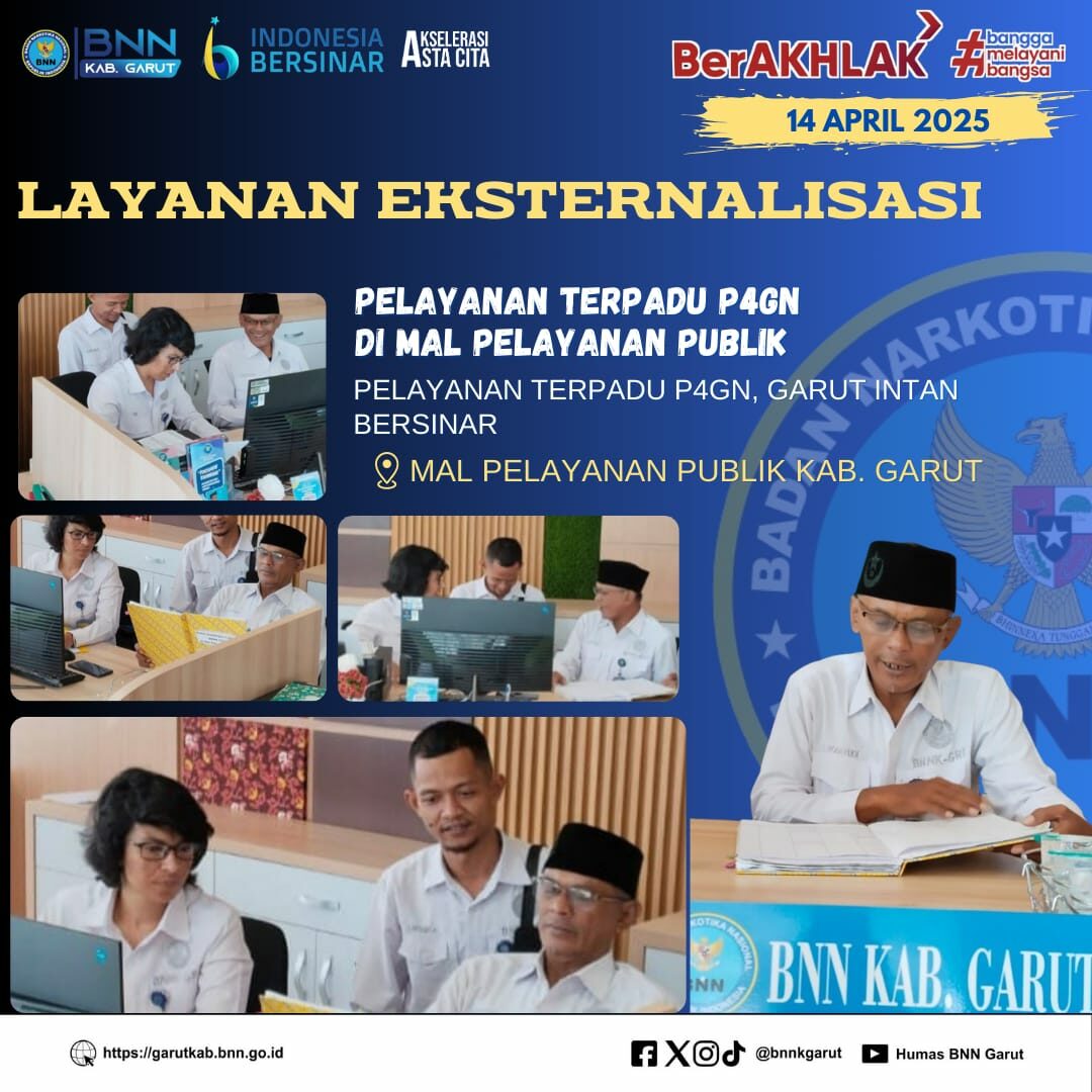 BNNK Garut Gelar Pelayanan Terpadu P4GN, GARUT INTAN BERSINAR di Mal Pelayanan Publik (MPP) Kab. Garut