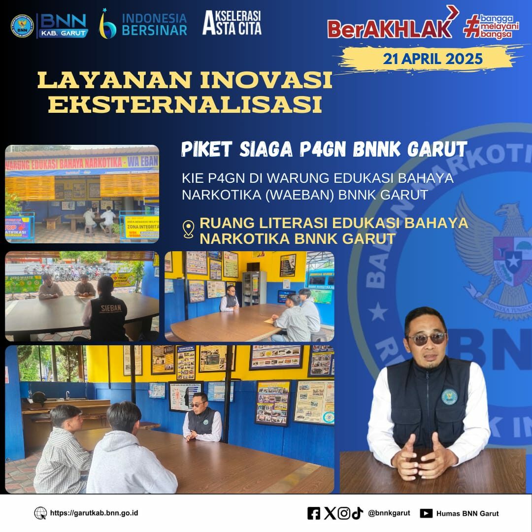 BNNK GARUT GELAR KIE P4GN DI WARUNG EDUKASI BAHAYA NARKOTIKA (WA EBAN) BNNK GARUT