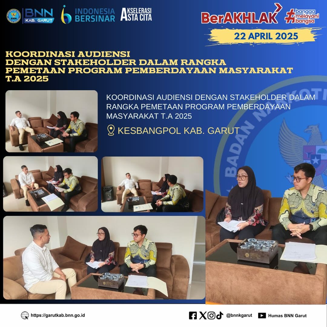 BNNK Garut Perkuat Program Pemberdayaan Masyarakat dengan Stakeholder Terkait