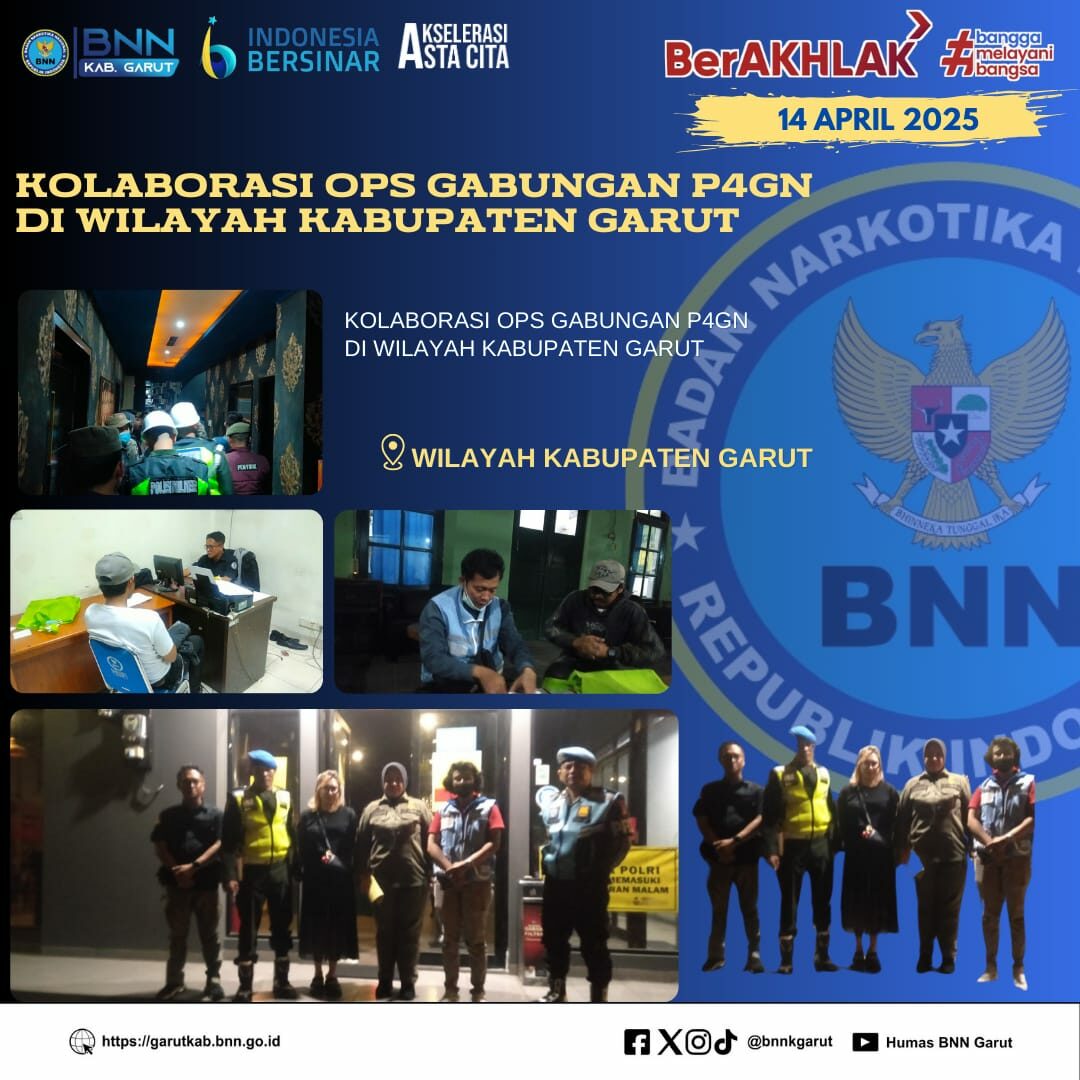 BNNK Garut Laksanakan Kolaborasi OPS Gabungan P4GN di Wilayah di Kabupaten Garut BNNK Garut Laksanakan Kolaborasi OPS Gabungan P4GN di Wilayah di Kabupaten Garut