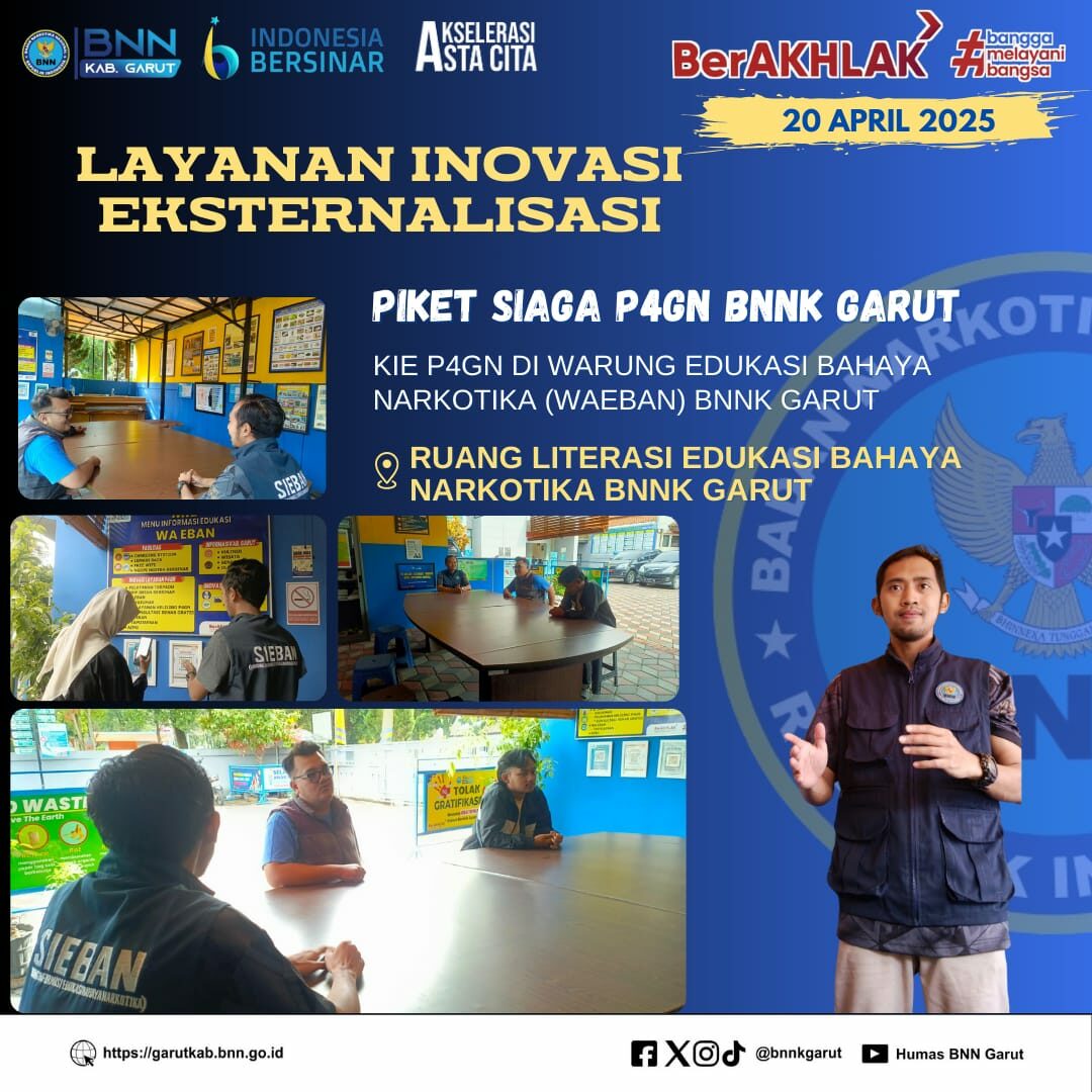 BNNK GARUT ADAKAN PIKET SIAGA KIE P4GN DI WARUNG EDUKASI BAHAYA NARKOTIKA (WA EBAN) BNNK GARUT