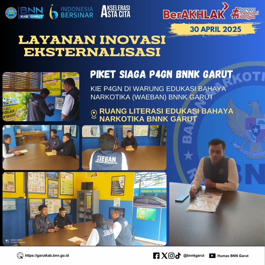 SIAGA P4GN, BNNK GARUT GELAR KIE P4GN DI WARUNG EDUKASI BAHAYA NARKOTIKA (WA EBAN) BNNK GARUT