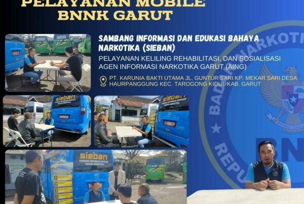 PELAYANAN MOBILE, SAMBANG INFORMASI DAN EDUKASI BAHAYA NARKOTIKA (SIEBAN), PELAYANAN KELILING, DAN SOSIALISASI AGEN INFORMASI NARKOTIKA GARUT (AING) DI KELURAHAN PANANJUNG