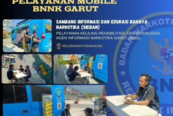 PELAYANAN MOBILE, SAMBANG INFORMASI DAN EDUKASI BAHAYA NARKOTIKA (SIEBAN), PELAYANAN KELILING, DAN SOSIALISASI AGEN INFORMASI NARKOTIKA GARUT (AING) DI KELURAHAN PANANJUNG