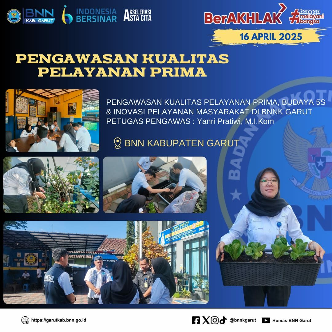 Pengawasan Kualitas Pelayanan Prima dan Budaya 5S Di Lingkungan BNN Kabupaten Garut
