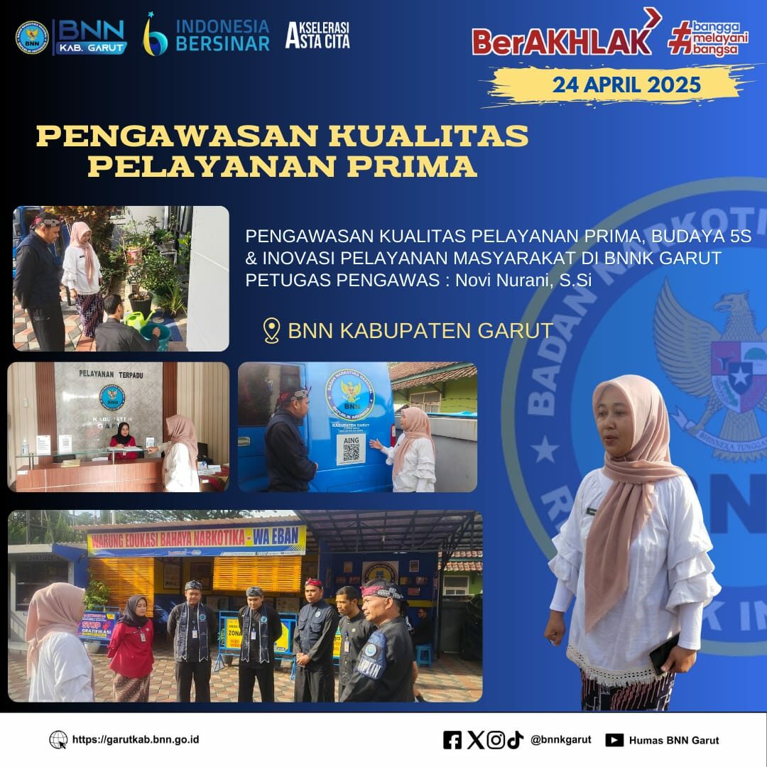 BNNK Garut Tingkatkan Pengawasan Kualitas Pelayanan Prima dan Budaya 5S