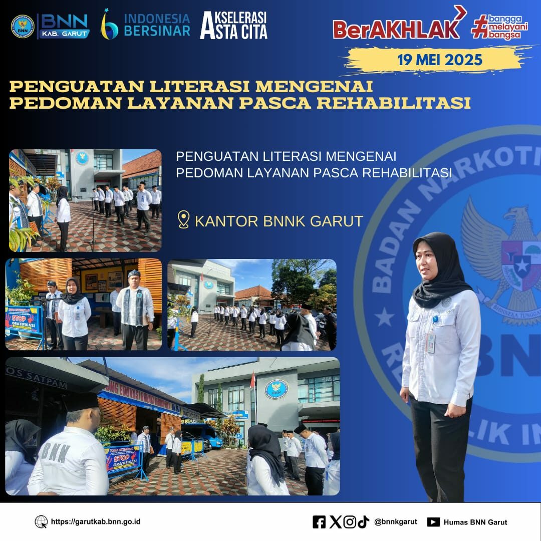BNNK Garut Gelar Penguatan Literasi Mengenai Pedoman Layanan Pasca Rehabilitasi