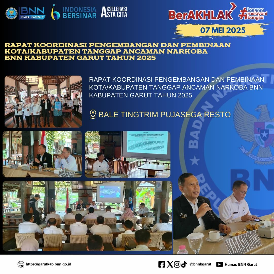 BNNK Garut Gelar Rakor Pengembangan Dan Pembinaan Kabupaten Tanggap Ancaman Narkoba