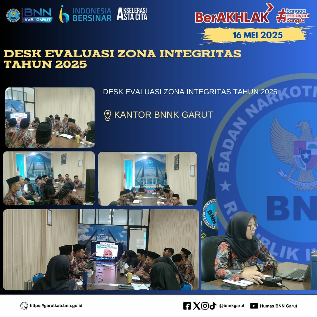 BNNK Garut Laksanakan Desk Evaluasi Pembangunan Zona Integritas Tahun 2025