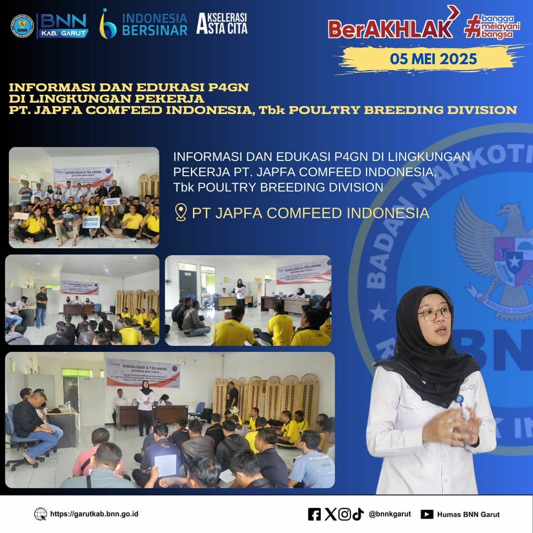 BNNK Garut Laksanakan Informasi Dan Edukasi P4GN Di Lingkungan Pekerja Swasta