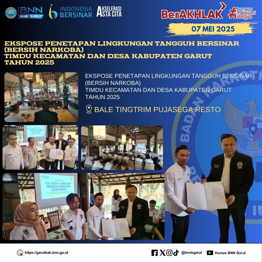 Ekspose Penetapan Lingkungan Tangguh Bersih Narkoba (BERSINAR) Kabupaten Garut Tahun 2025