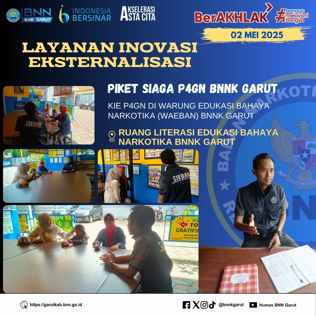 SIAGA P4GN, BNNK GARUT GELAR KIE P4GN DI WARUNG EDUKASI BAHAYA NARKOTIKA (WA EBAN) BNNK GARUT