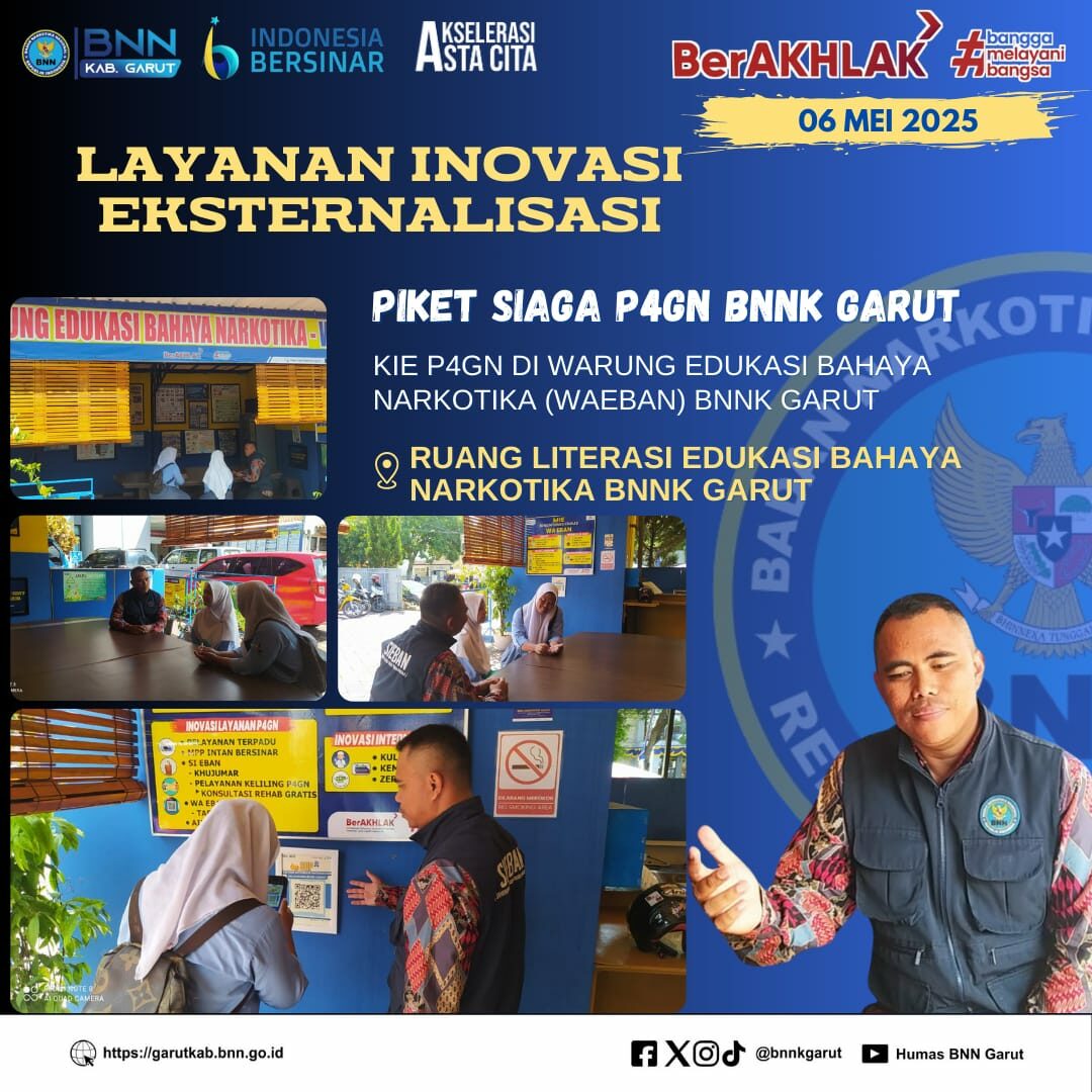 SIAGA P4GN, BNNK GARUT GELAR KIE P4GN DI WARUNG EDUKASI BAHAYA NARKOTIKA (WA EBAN) BNNK GARUT