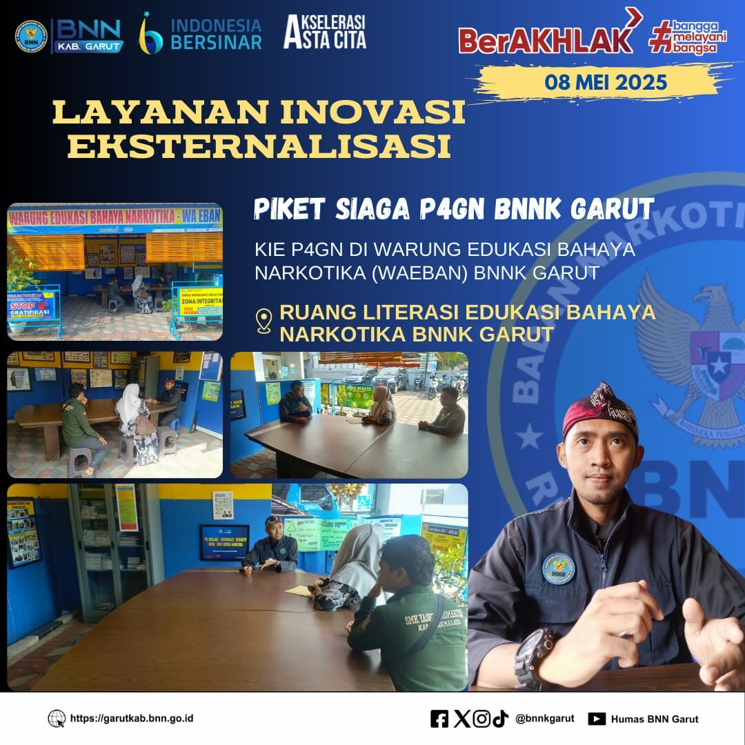 BNNK GARUT GELAR KIE P4GN DI WARUNG EDUKASI BAHAYA NARKOTIKA (WA EBAN) BNNK GARUT