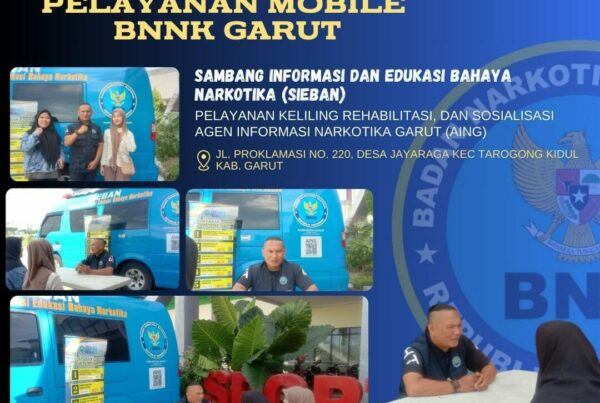 PELAYANAN MOBILE, SAMBANG INFORMASI DAN EDUKASI BAHAYA NARKOTIKA (SIEBAN), PELAYANAN KELILING, DAN SOSIALISASI AGEN INFORMASI NARKOTIKA GARUT (AING) DI KELURAHAN PANANJUNG