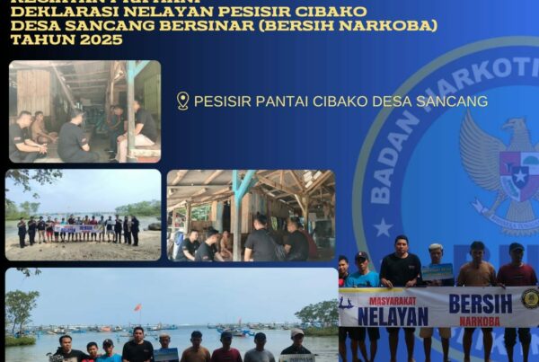 Kegiatan PRA HANI BNNK Garut 2025, Menggelorakan Mars BNN Masyarakat Pesisir Desa Sancang BERSINAR