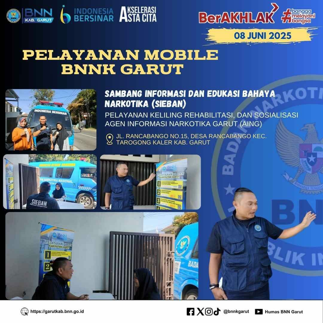 SAMBANG INFORMASI DAN EDUKASI BAHAYA NARKOTIKA (SIEBAN), PELAYANAN KELILING, DAN SOSIALISASI AGEN INFORMASI NARKOTIKA GARUT (AING) DI KELURAHAN PAMINGGIR