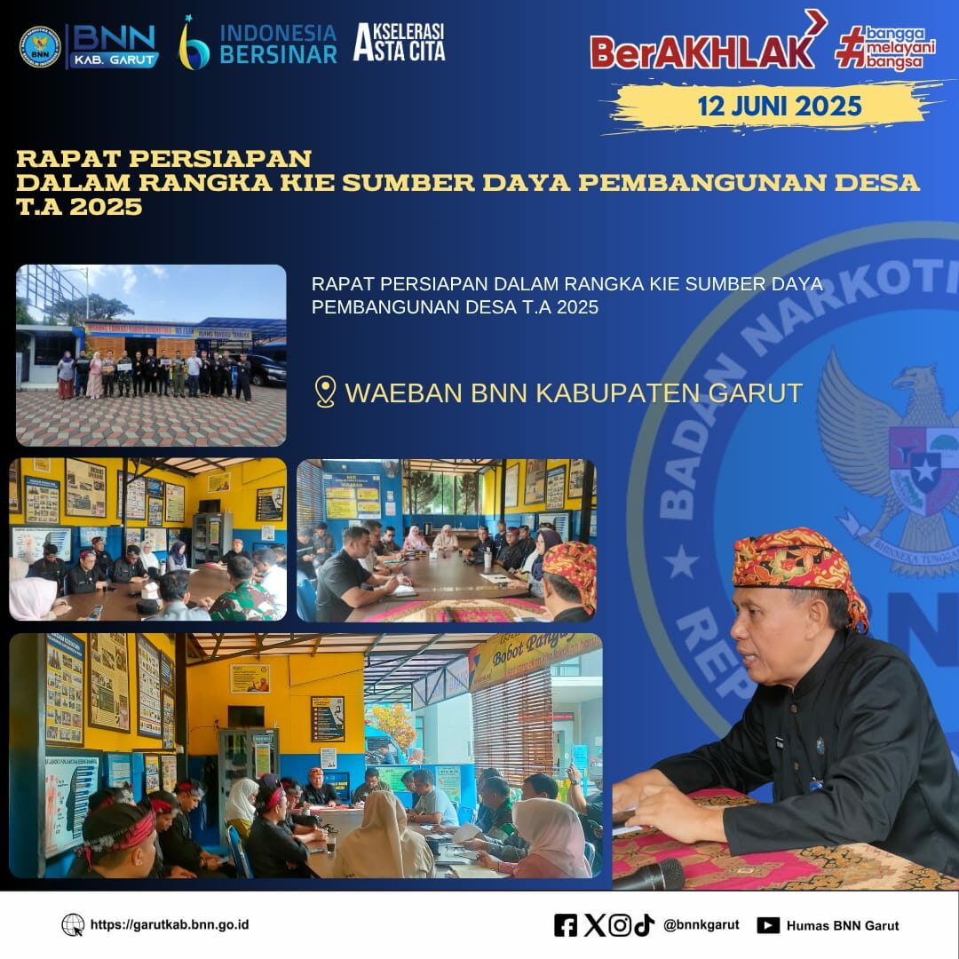 BNNK Garut Gelar Rapat Persiapan Dalam Rangka KIE Sumber Daya Pembangunan Desa T.A. 2025